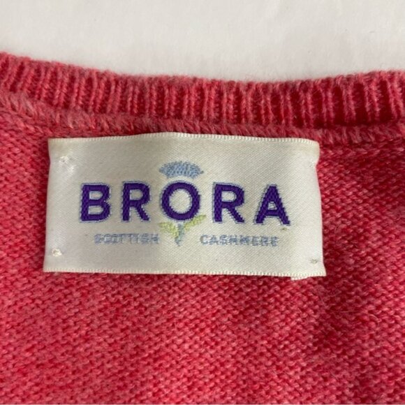 BRORA Scottish Cashmere Pink Long Sleeve Crewneck Sweater Jumper - Picture 3 of 11